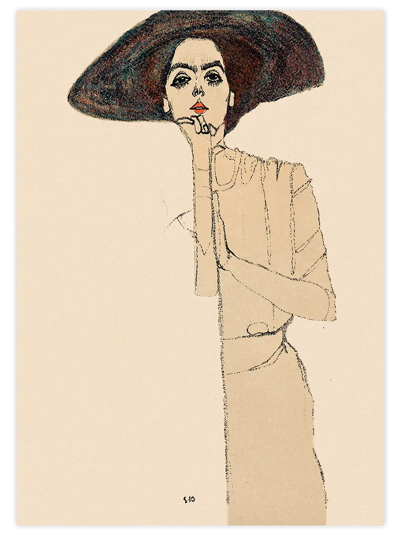 Egon Schiele Portrait of a Woman - Art Print Ünlü Ressamlar Poster