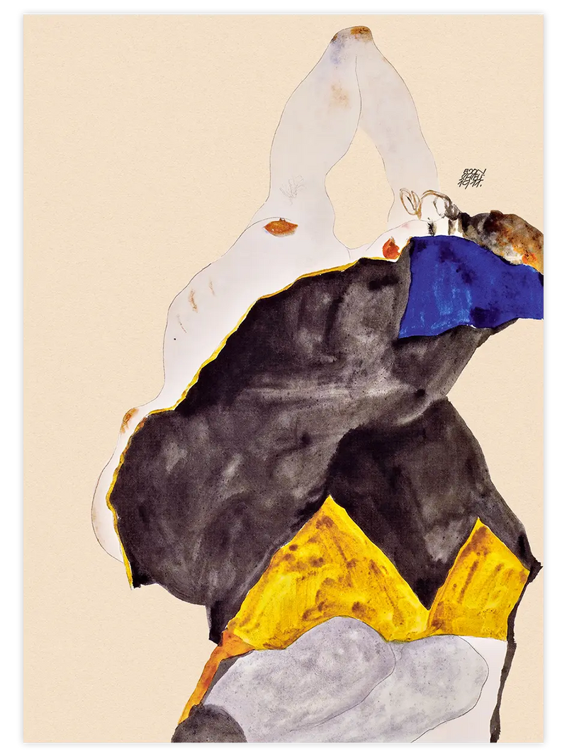 Egon Schiele Girl with Raised Elbows - Art Print Ünlü Ressamlar Poster