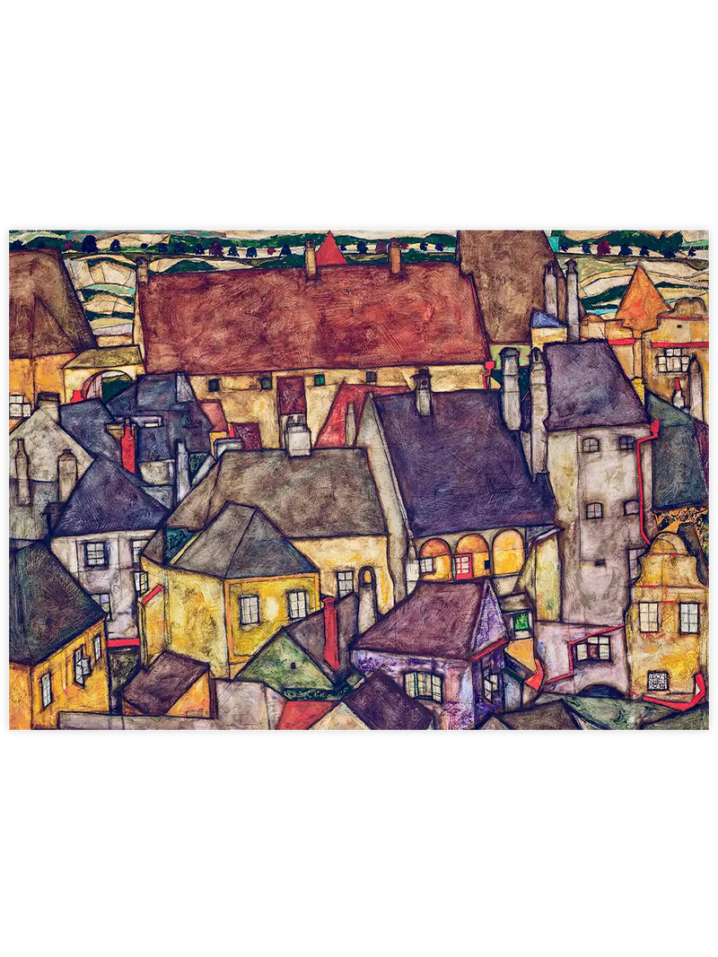Egon Schiele Sarı Şehir - Art Print Ünlü Ressamlar Poster