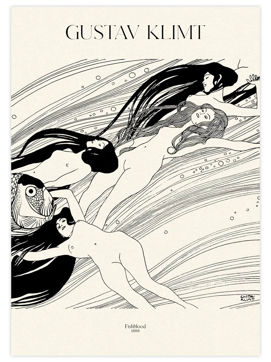 Klimt Fishblood - Art Print Ünlü Ressamlar Poster