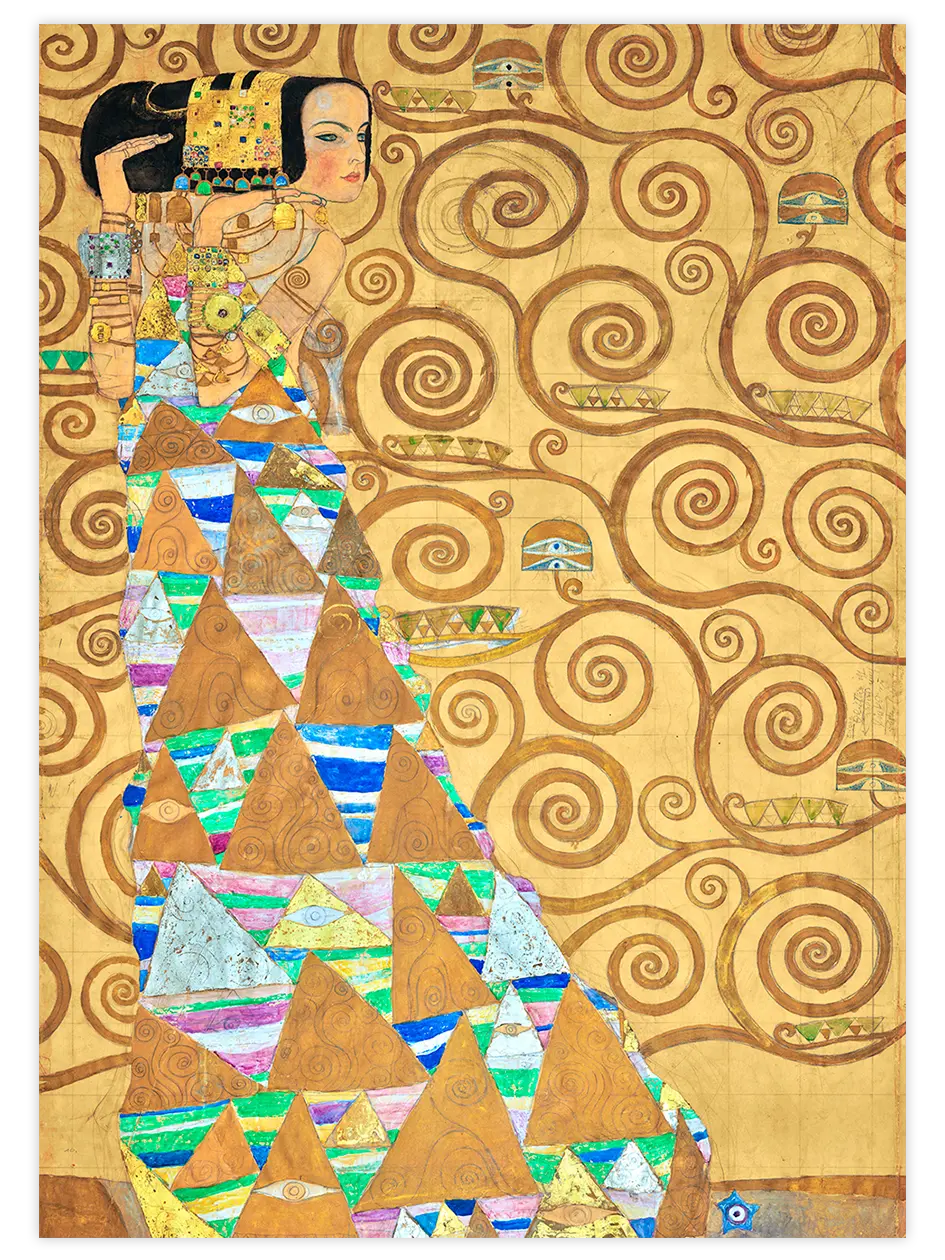 Klimt Beklenti - Art Print Ünlü Ressamlar Poster