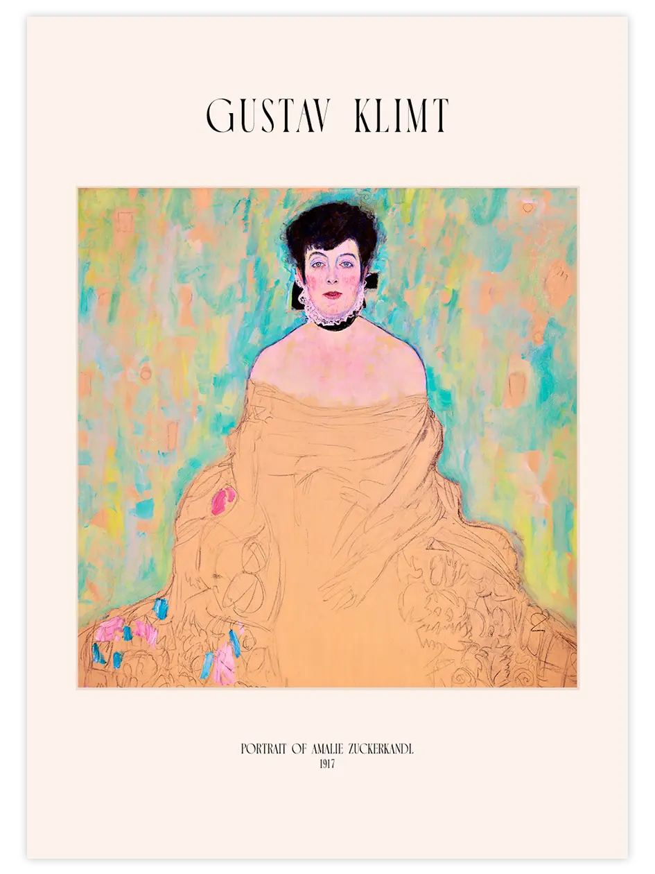 Klimt Portrait of Amalie Zuckerkandl - Art Print Ünlü Ressamlar Poster