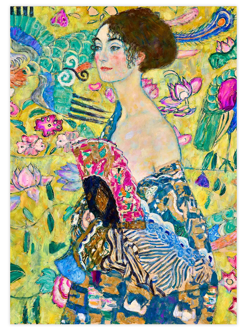 Gustav Klimt Woman With Fan - Art Print Ünlü Ressamlar Poster