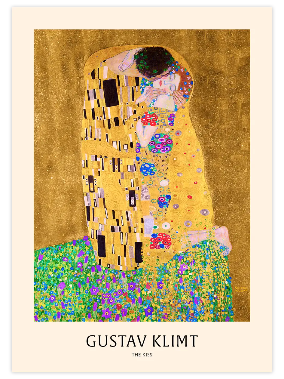 Gustav Klimt The Kiss N2 - Art Print Ünlü Ressamlar Poster