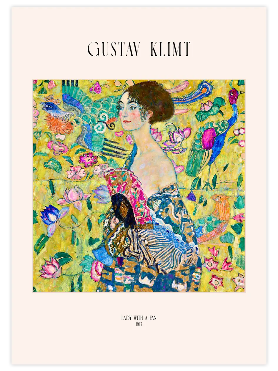 Gustav Klimt Woman With Fan - Art Print Ünlü Ressamlar Poster