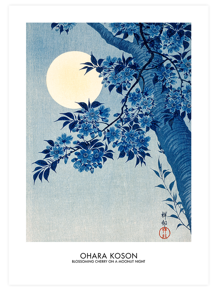 Ohara Koson Peacock & Moonlit - Poster Seti Duo Poster