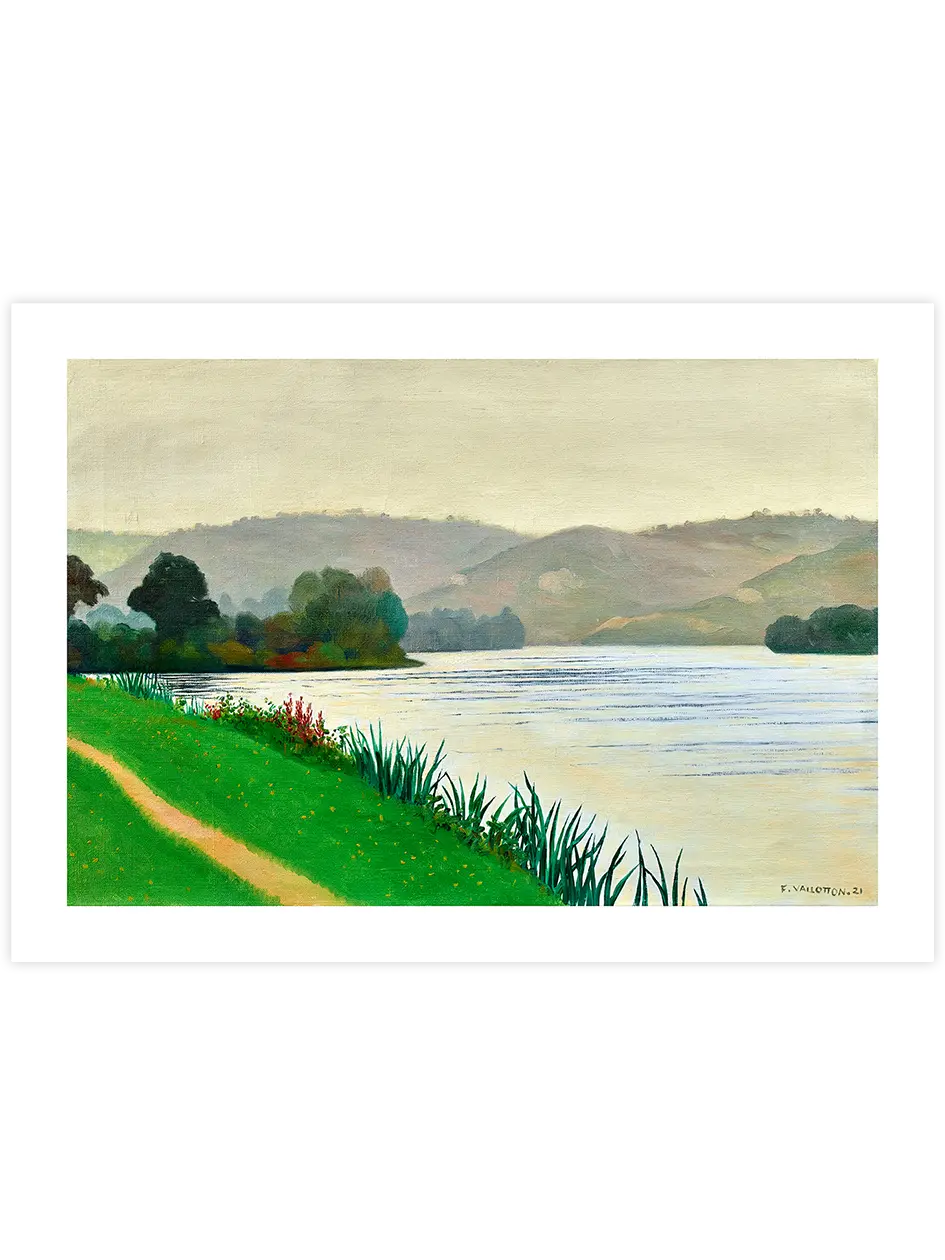 Félix Vallotton Bord de Seine à Tournedos, Effet Gris - Art Print Ünlü Ressamlar Poster