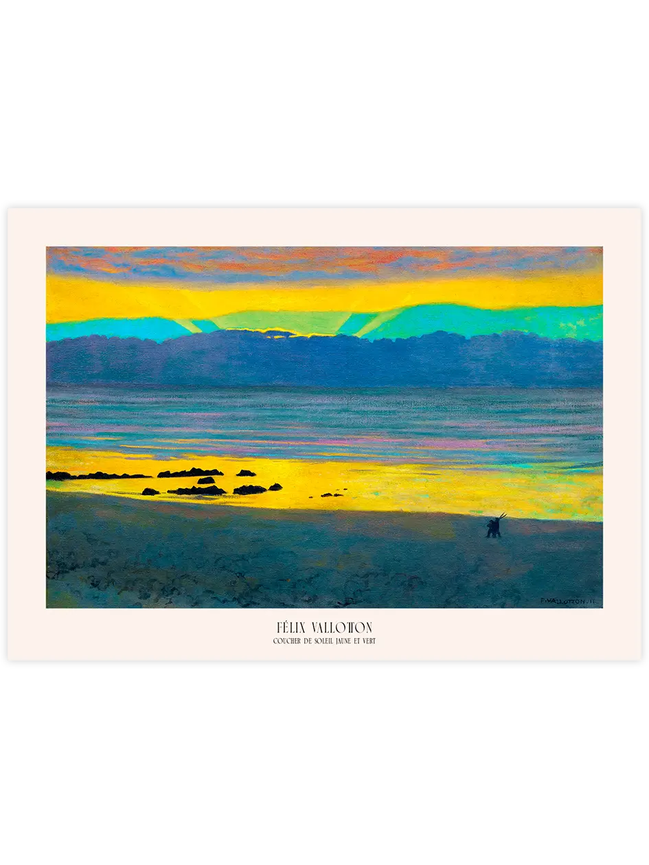 Félix Vallotton Coucher de Soleil Jaune et Vert - Art Print Ünlü Ressamlar Poster