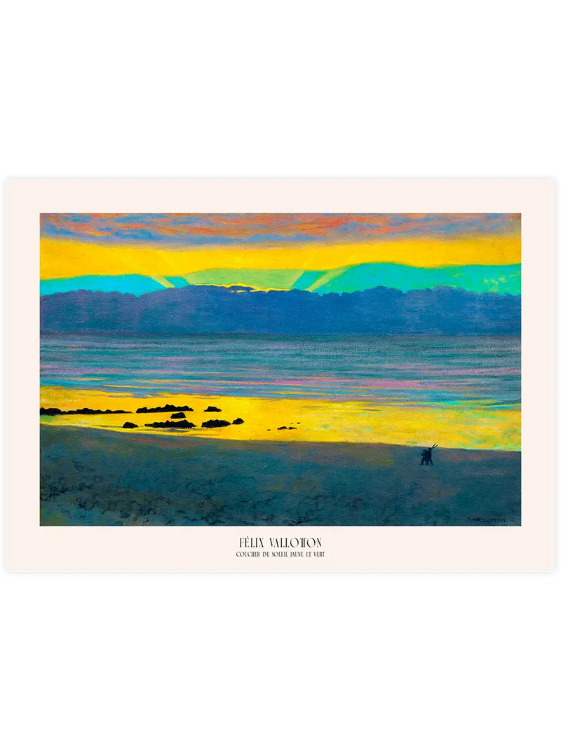 Félix Vallotton Coucher de Soleil Jaune et Vert - Art Print Ünlü Ressamlar Poster