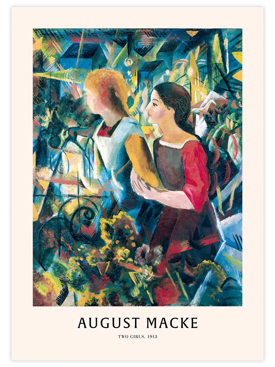 August Macke Two Girls - Art Print Ünlü Ressamlar Poster
