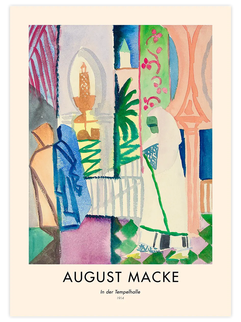 August Macke In the Temple Hall - Art Print Ünlü Ressamlar Poster