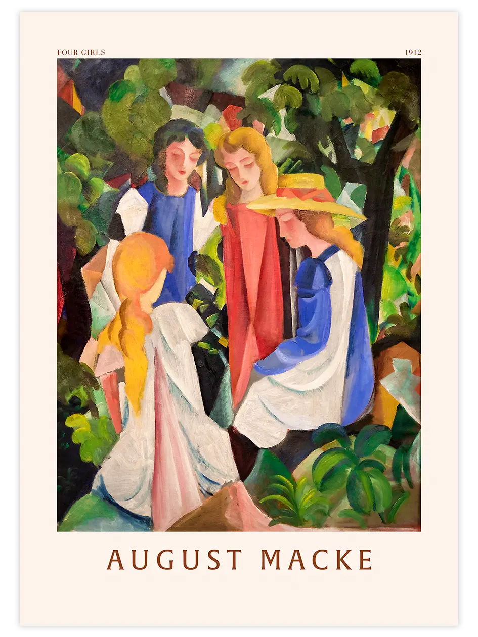 August Macke Four Girls - Art Print Ünlü Ressamlar Poster