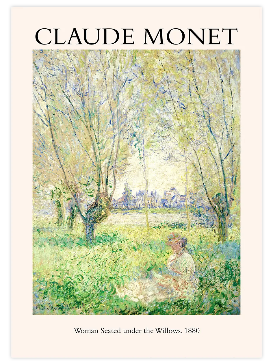 Monet Woman Seated Under The Willows - Art Print Ünlü Ressamlar Poster