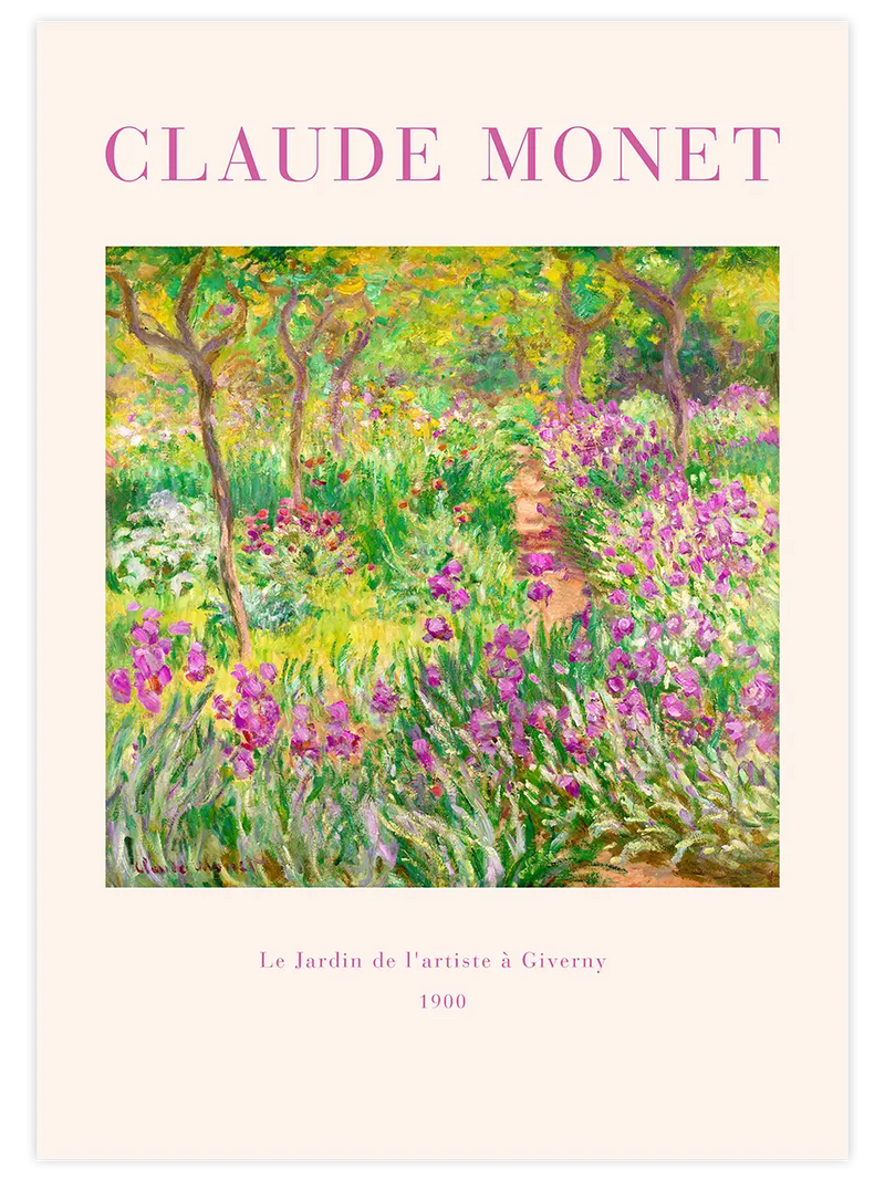 Monet The Artist's Garden at Giverny - Art Print Ünlü Ressamlar Poster