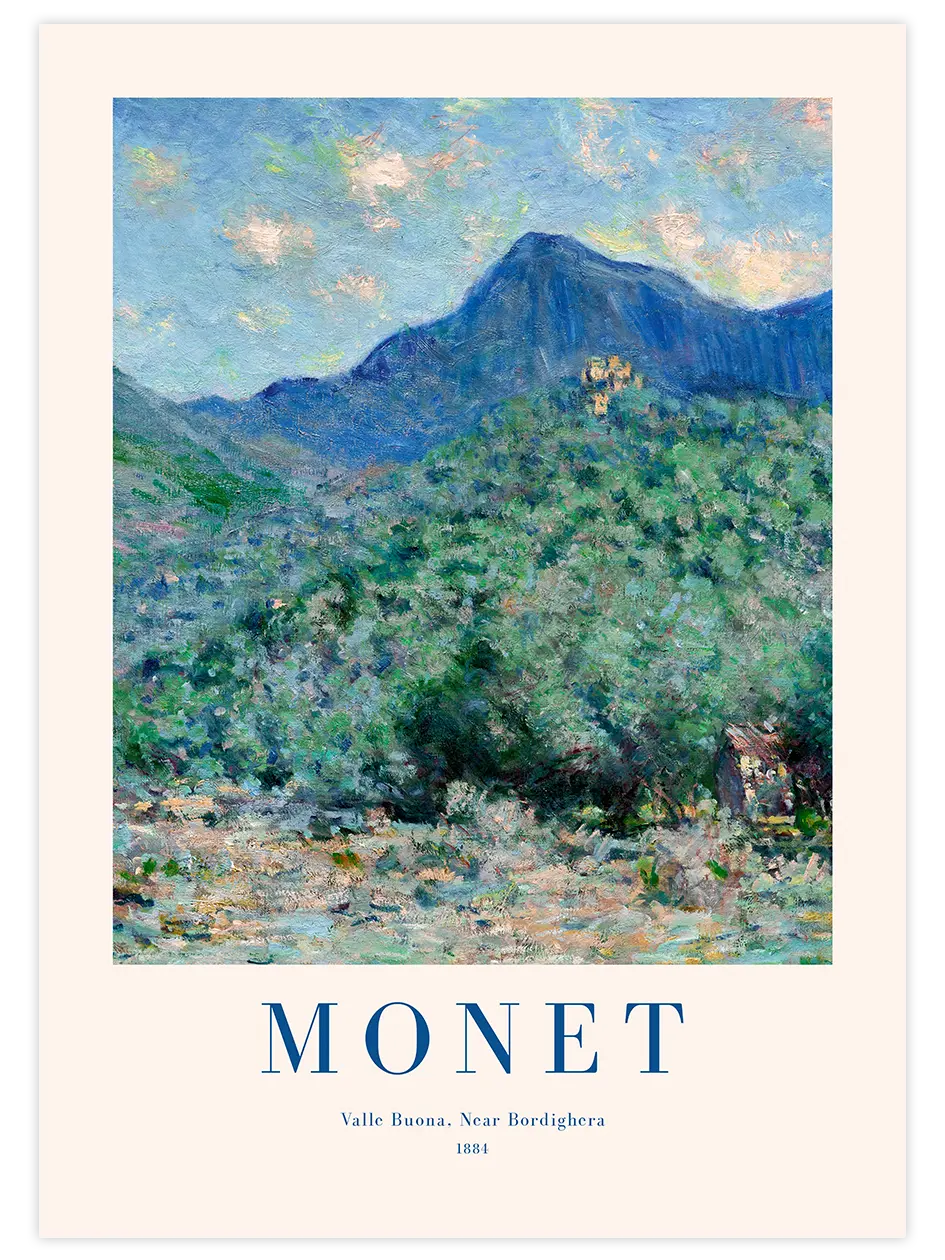 Monet Valle Buona Near Bordighera - Art Print Ünlü Ressamlar Poster