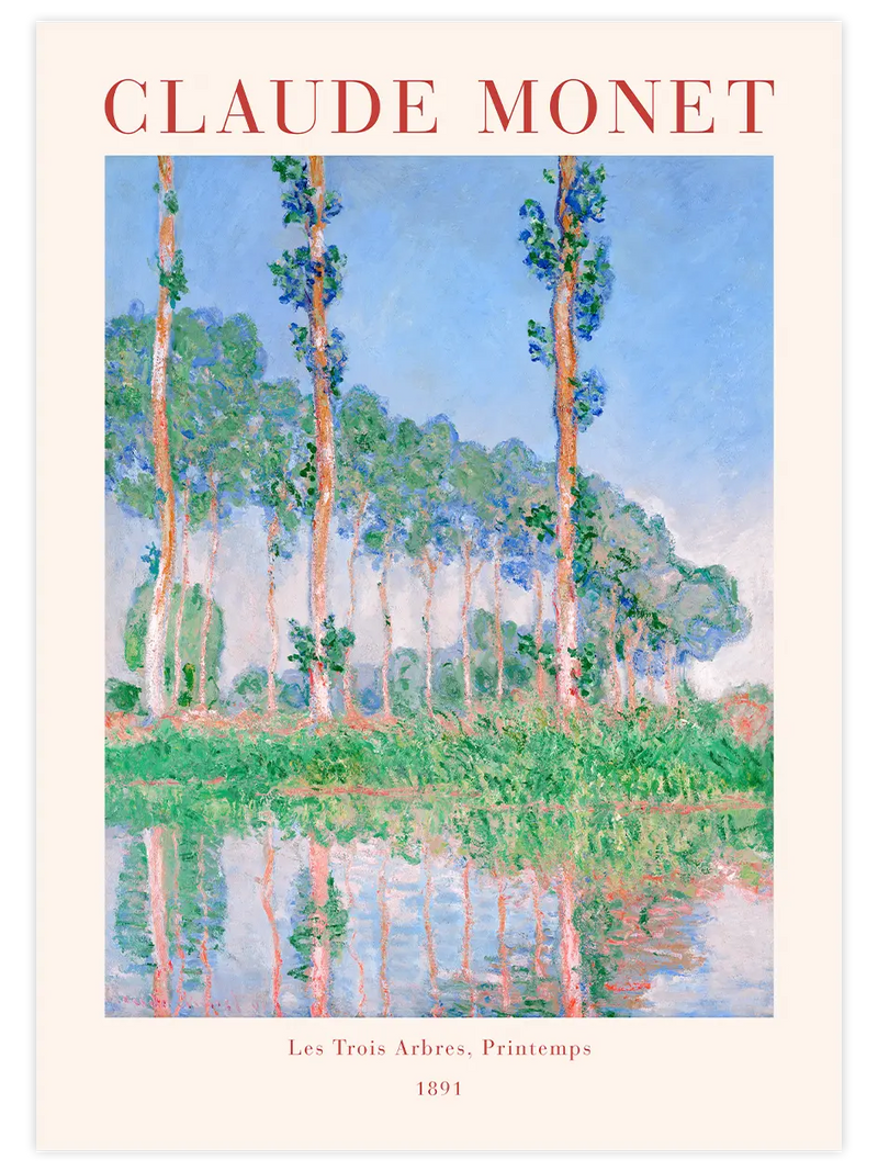 Monet Les Trois Arbres, Printemps - Art Print Ünlü Ressamlar Poster