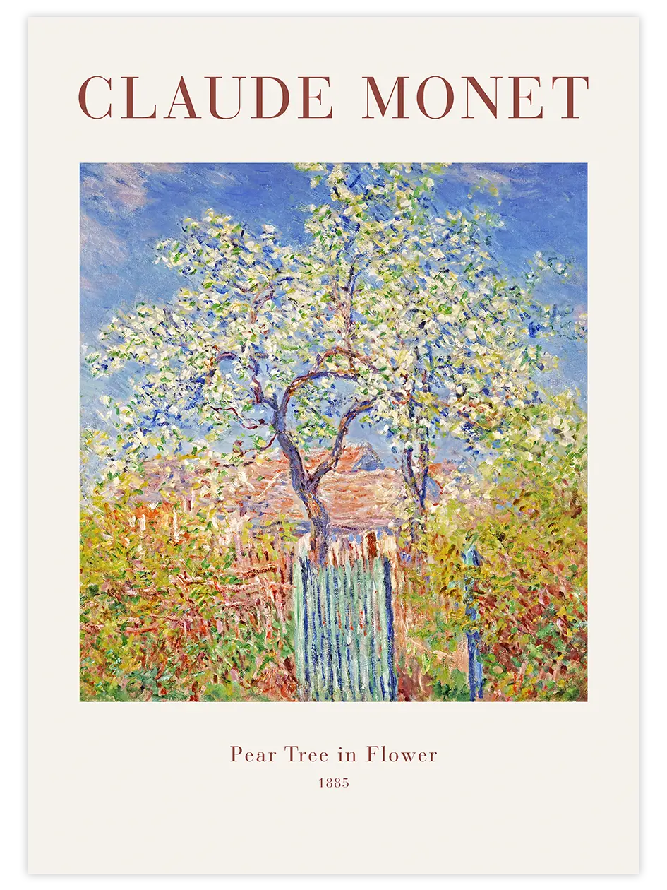Monet Pear Tree in Flower - Art Print Ünlü Ressamlar Poster