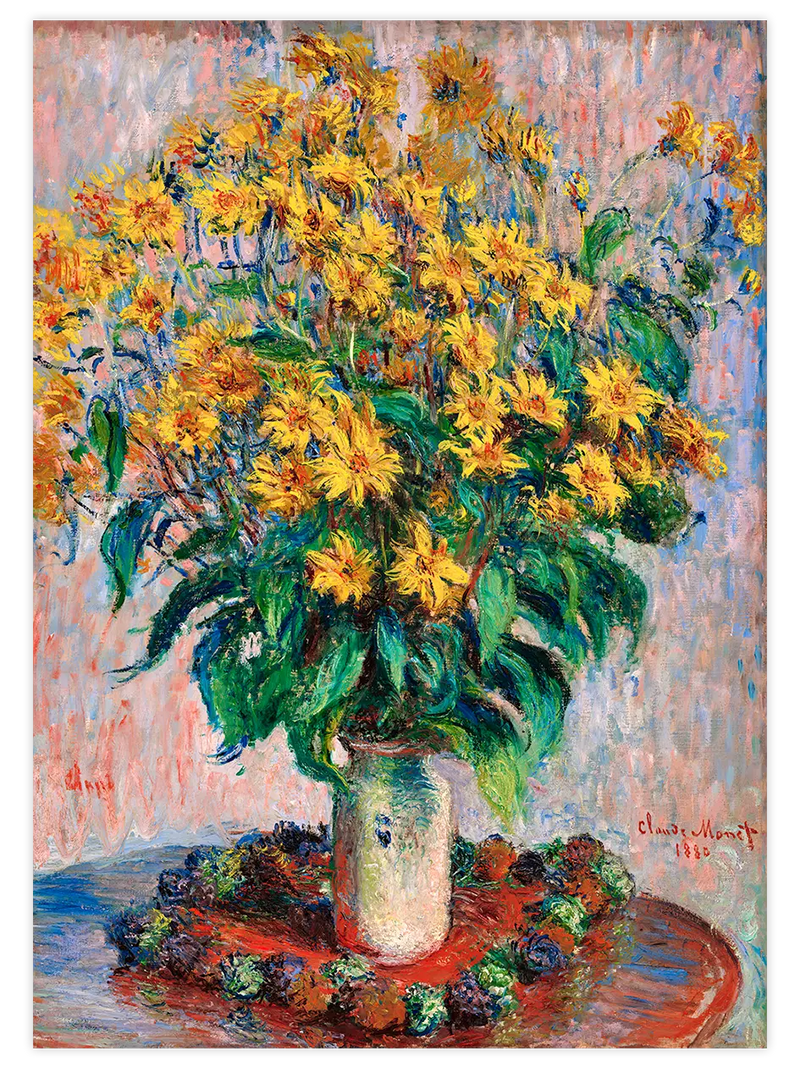 Monet Jerusalem Artichoke Flowers - Art Print Ünlü Ressamlar Poster