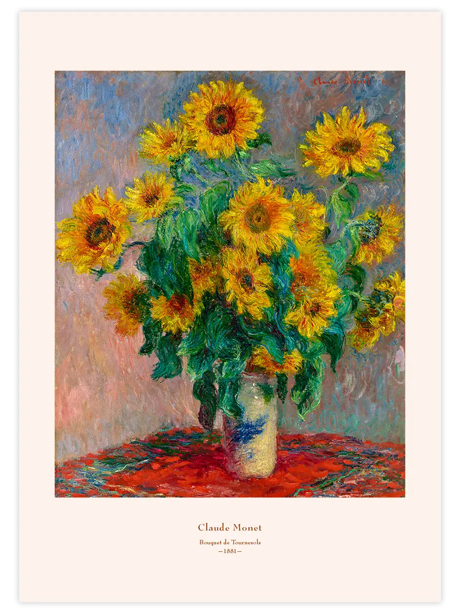 Monet Bouquet of Sunflowers - Art Print Ünlü Ressamlar Poster