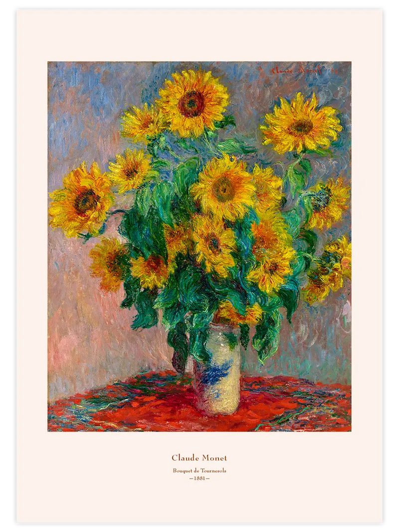 Monet Bouquet of Sunflowers - Art Print Ünlü Ressamlar Poster