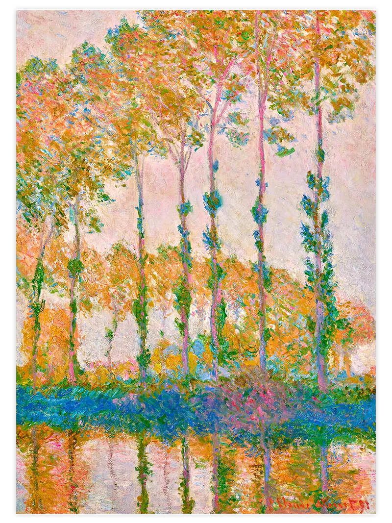 Monet Poplars on the Banks of the Epte, Autumn - Art Print Ünlü Ressamlar Poster