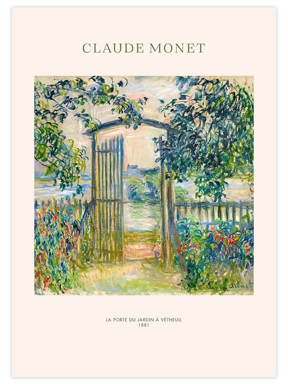Monet The Garden Gate at Vetheuil - Art Print Ünlü Ressamlar Poster