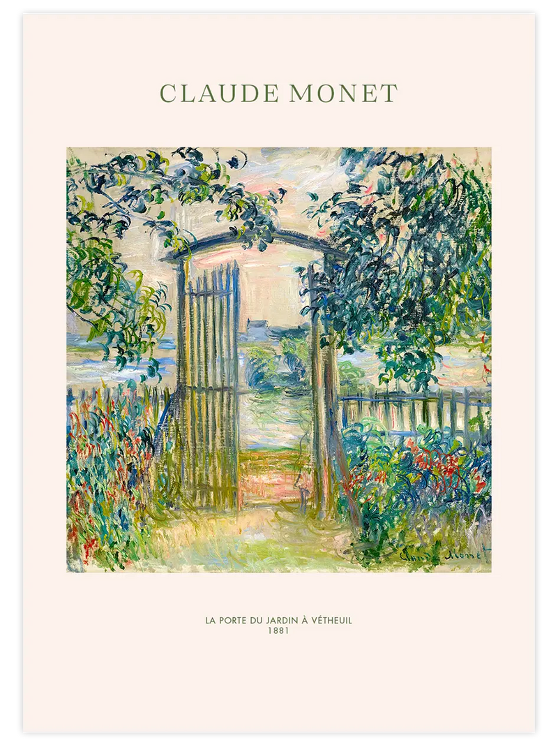 Monet The Garden Gate at Vetheuil - Art Print Ünlü Ressamlar Poster