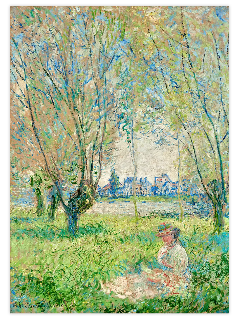 Monet Woman Seated under the Willows - Art Print Ünlü Ressamlar Poster