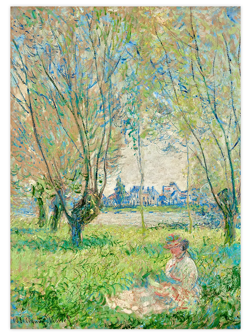 Monet Woman Seated under the Willows - Art Print Ünlü Ressamlar Poster