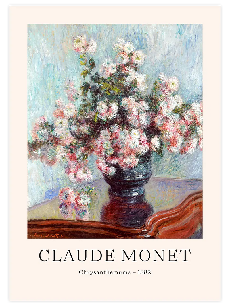 Claude Monet Chrysanthemums - Art Print Ünlü Ressamlar Poster