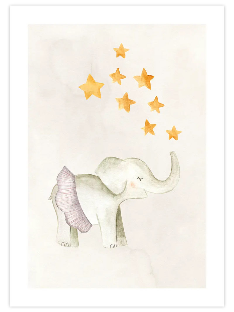 Yıldız Fil - Art Print Çocuk Odası Poster