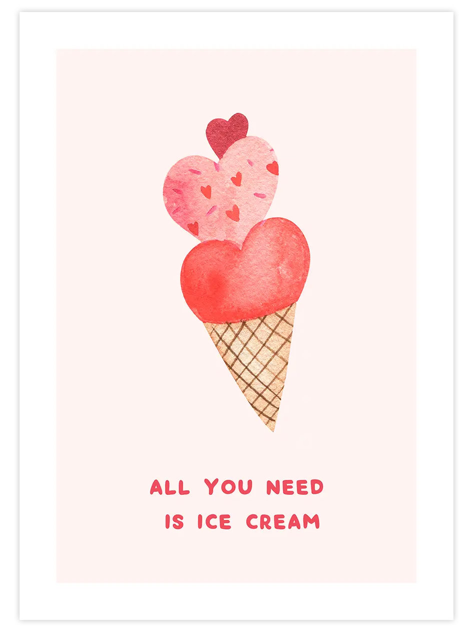 Ice Cream - Art Print Çocuk Odası Poster
