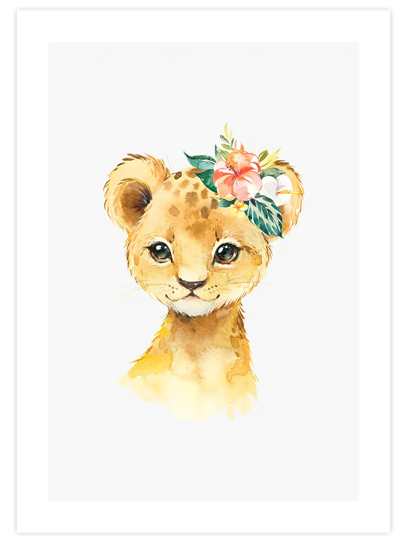 Sevimli Aslan - Art Print Çocuk Odası Poster