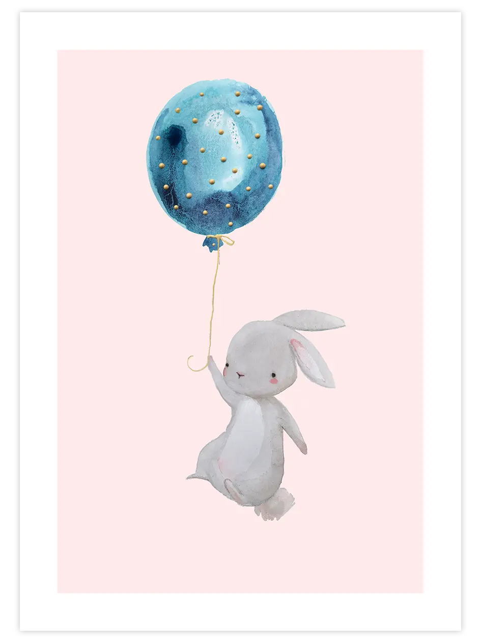 Uçan Tavşan - Art Print Çocuk Odası Poster