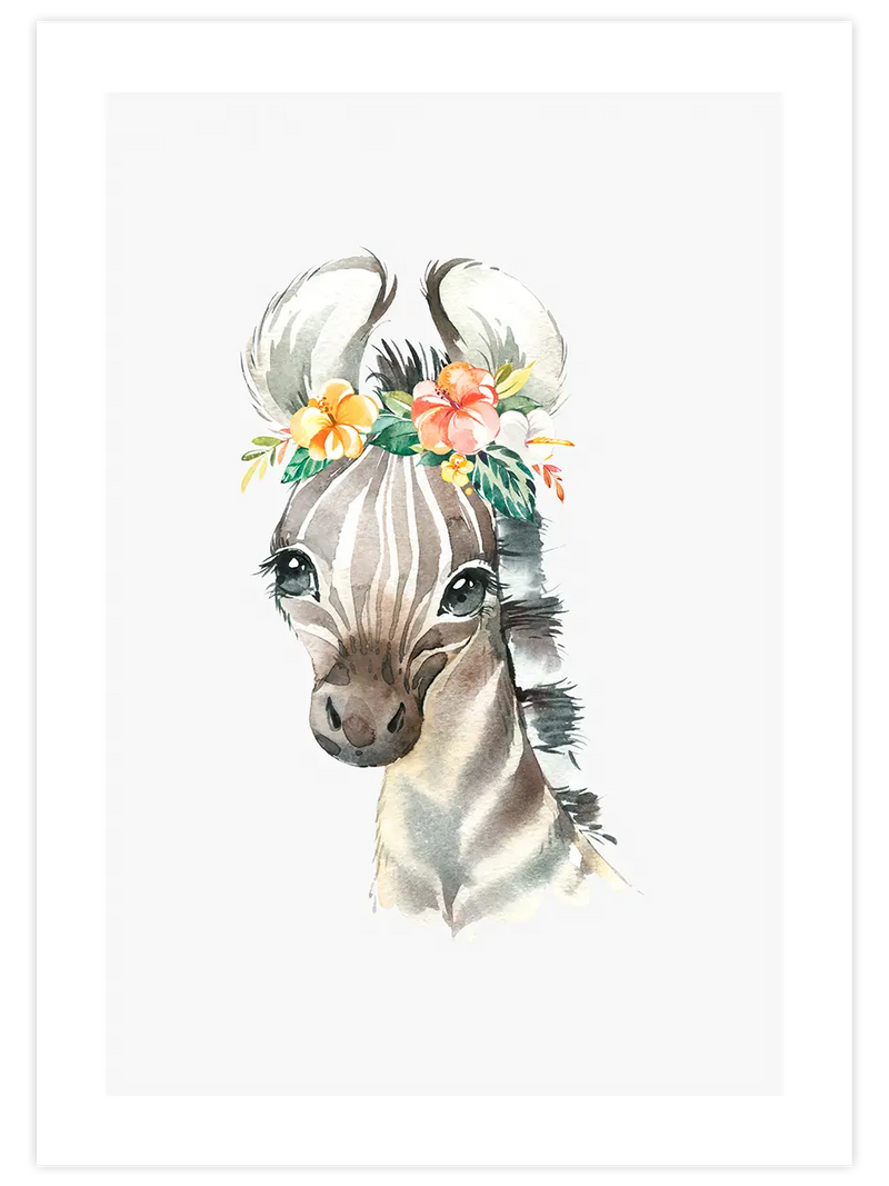 Sevimli Zebra - Art Print Çocuk Odası Poster