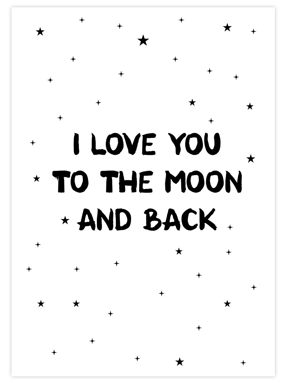 I Love You To The Moon - Art Print Çocuk Odası Poster