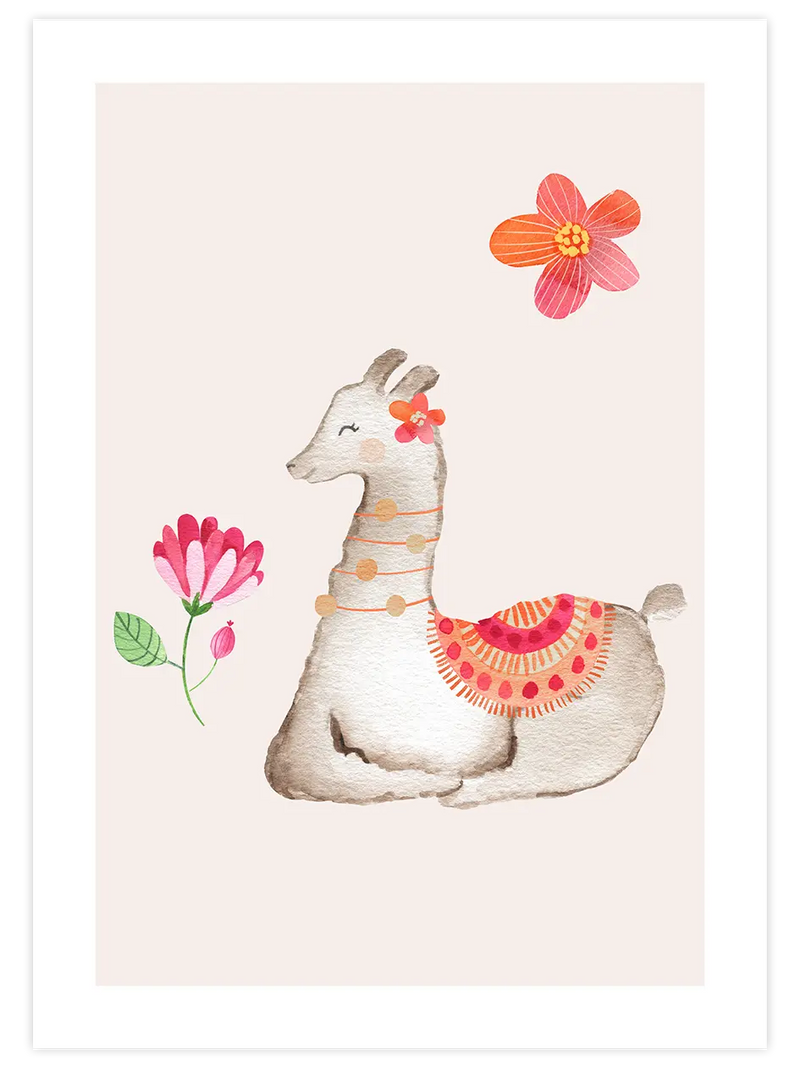 Şirin Lama - Art Print Çocuk Odası Poster