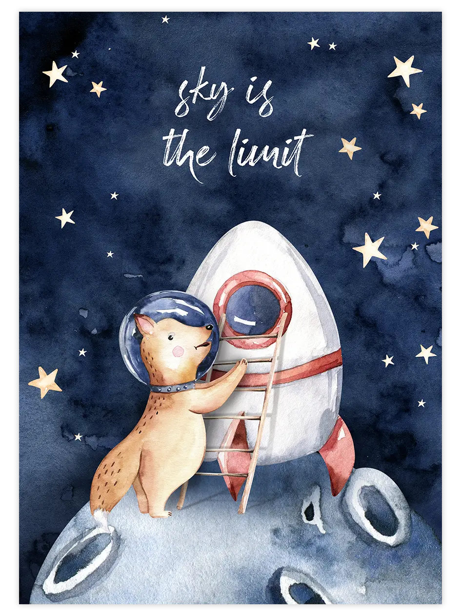 Sky Is The Limit - Art Print Çocuk Odası Poster