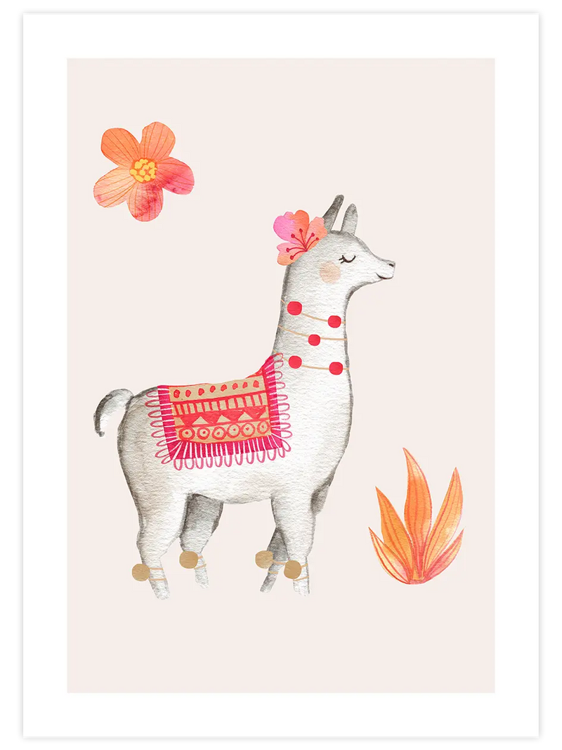 Şirin Lama N2 - Art Print Çocuk Odası Poster