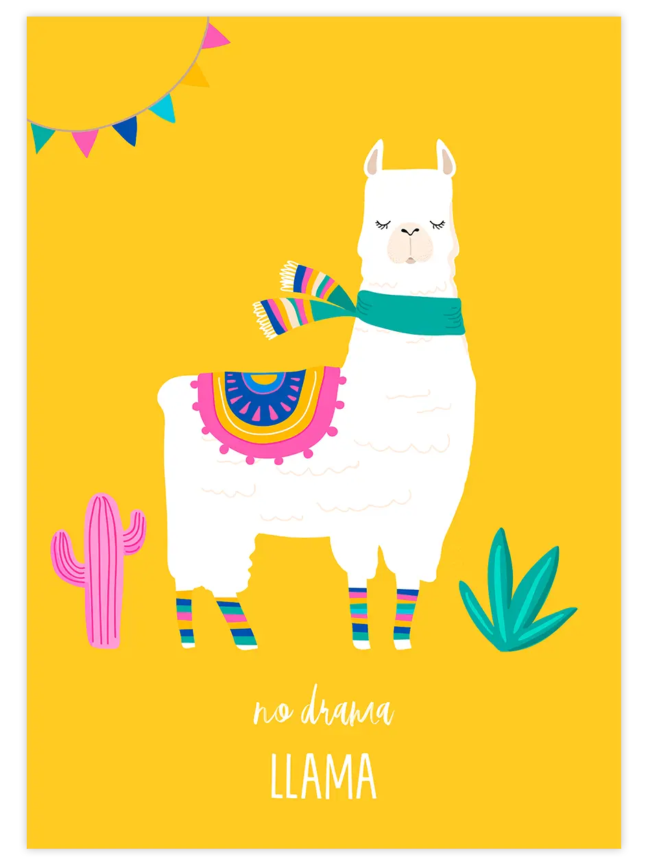 Lama Glama N4 - Art Print Çocuk Odası Poster