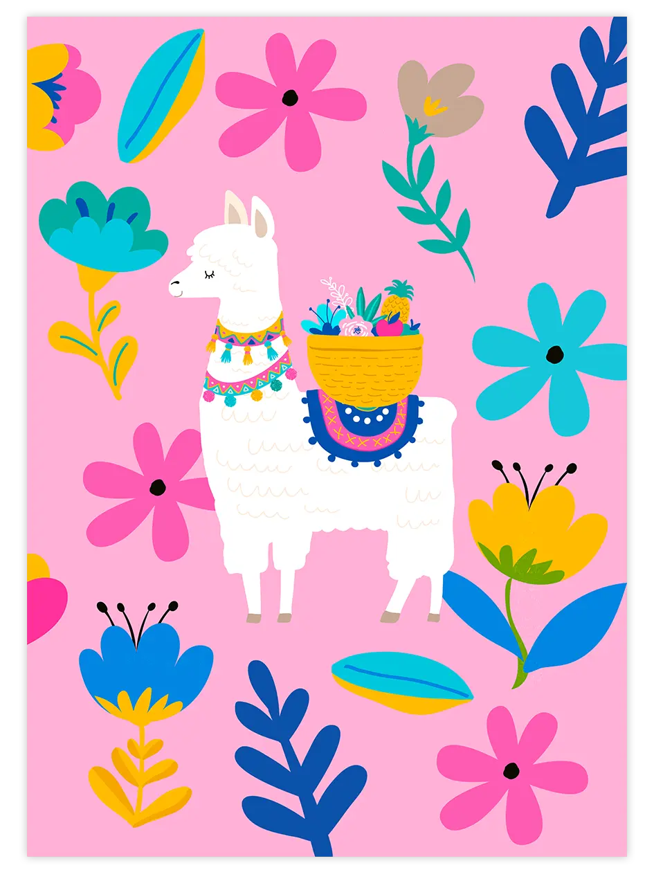 Lama Glama N2 - Art Print Çocuk Odası Poster