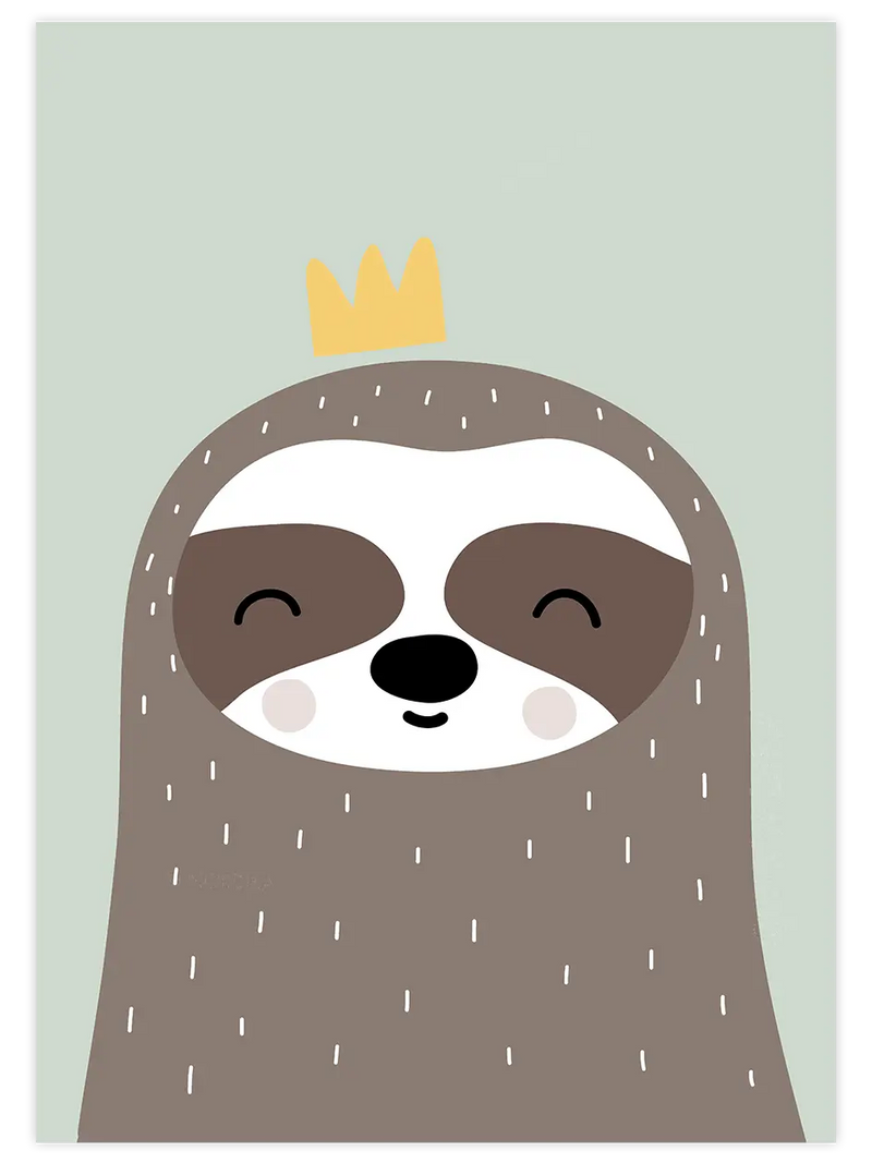 Tembel Hayvan Resmi - Art Print Çocuk Odası Poster