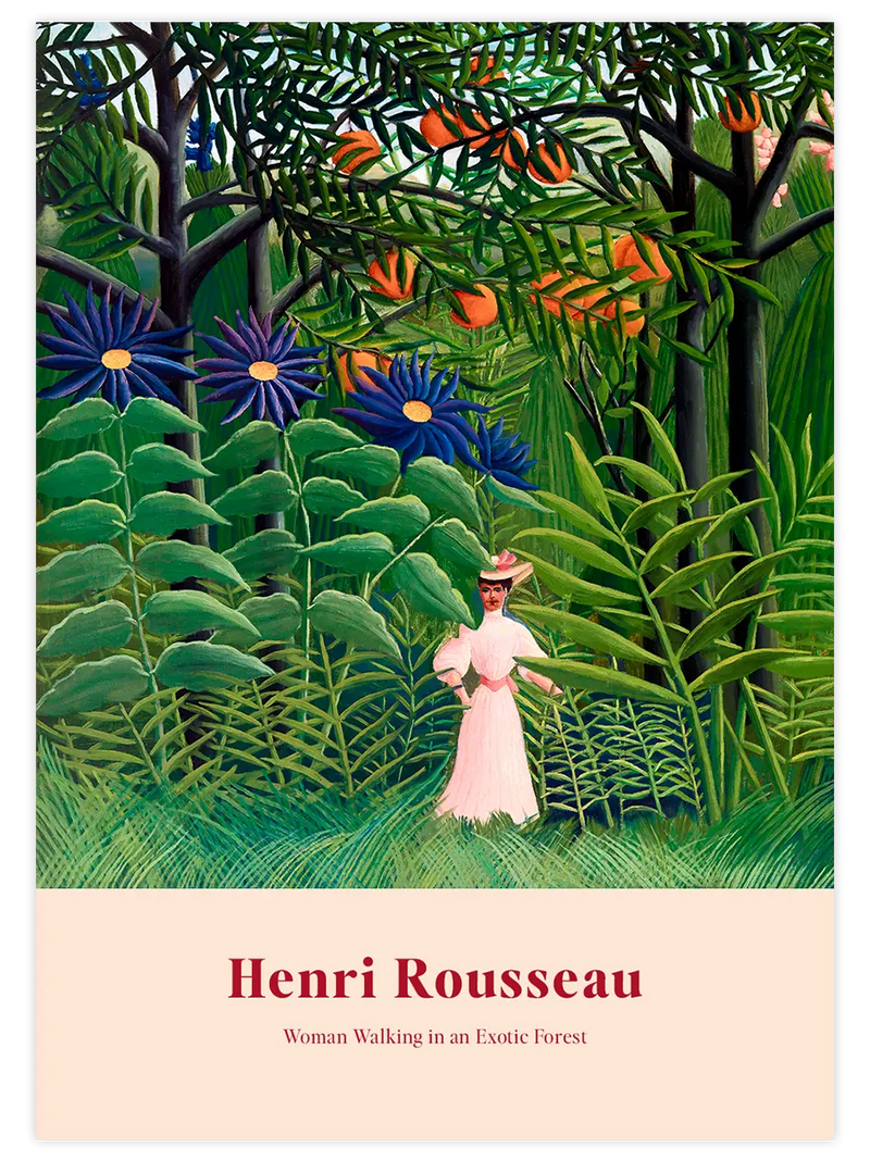 Henri Rousseau Egzotik Bir Ormanda Gezen Kadın - Art Print Ünlü Ressamlar Poster