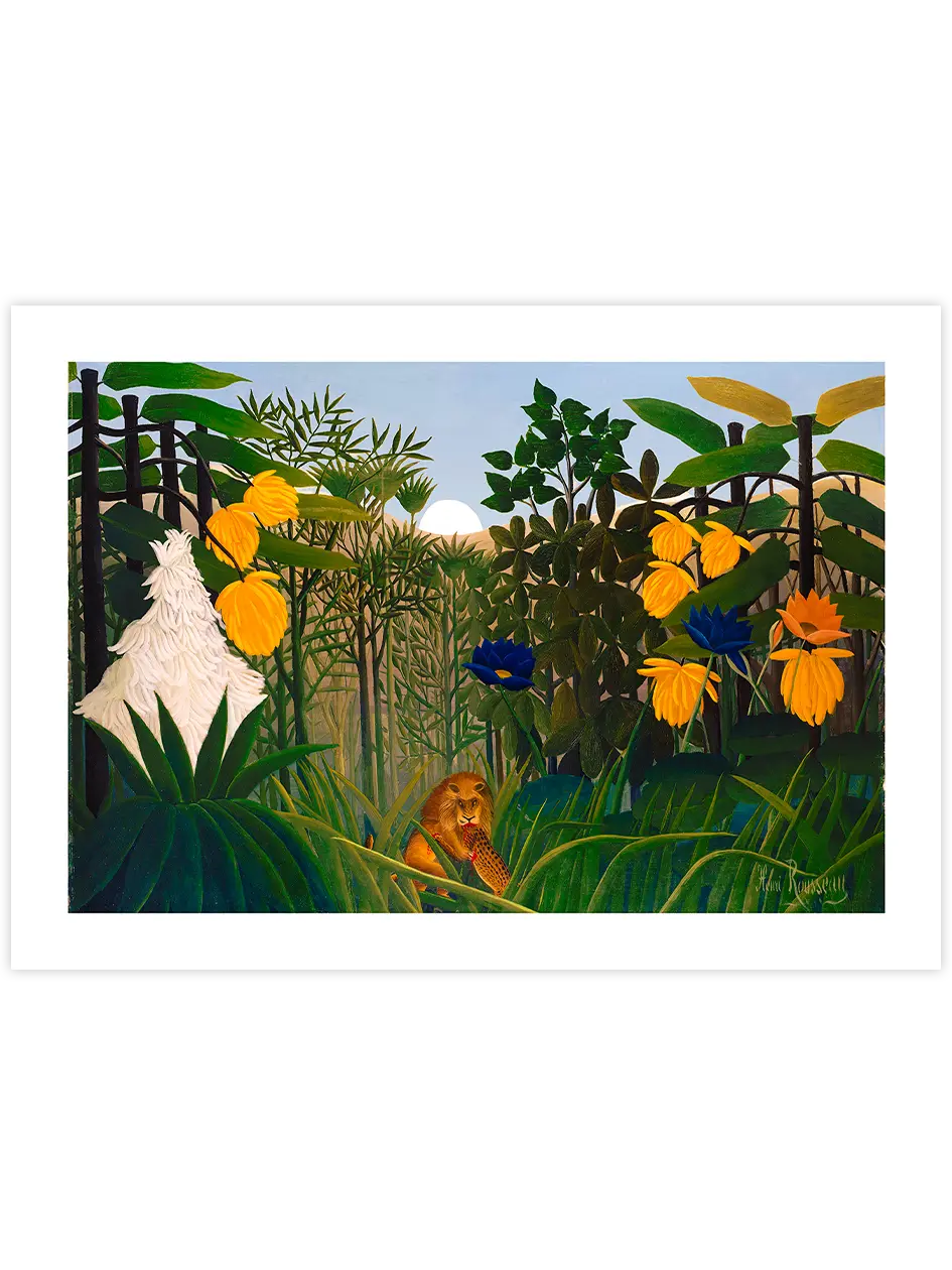 Henri Rousseau Aslanın Yemeği - Art Print Ünlü Ressamlar Poster