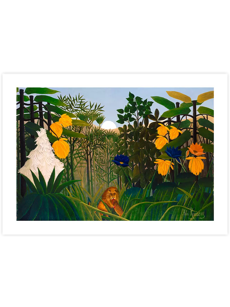 Henri Rousseau Aslanın Yemeği - Art Print Ünlü Ressamlar Poster