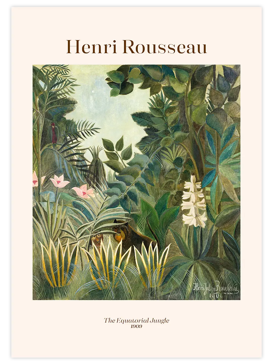 Henri Rousseau The Equatorial Jungle - Art Print Ünlü Ressamlar Poster