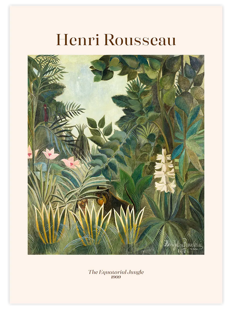 Henri Rousseau The Equatorial Jungle - Art Print Ünlü Ressamlar Poster