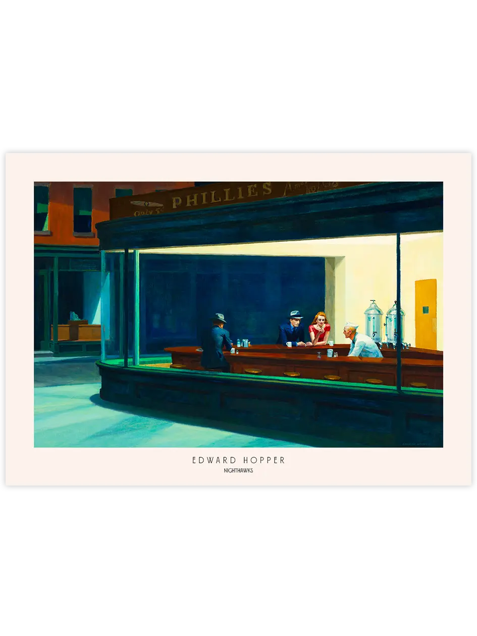 Edward Hopper Nighthawks - Art Print Ünlü Ressamlar Poster