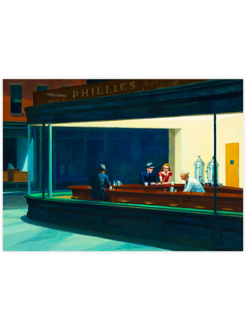 Edward Hopper Nighthawks - Art Print Ünlü Ressamlar Poster