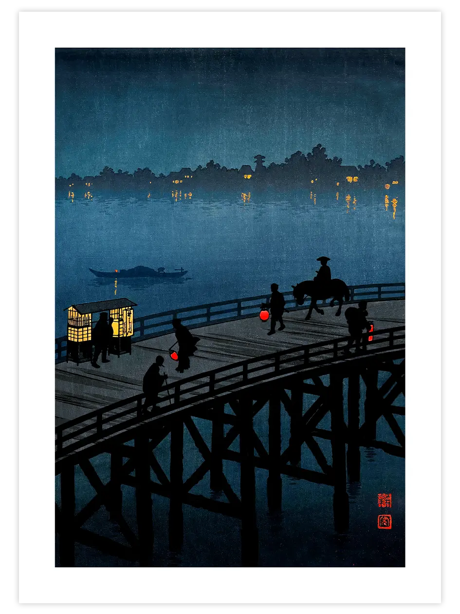 Koho Shoda Ohashi Bridge at Atako - Art Print Ünlü Ressamlar Poster